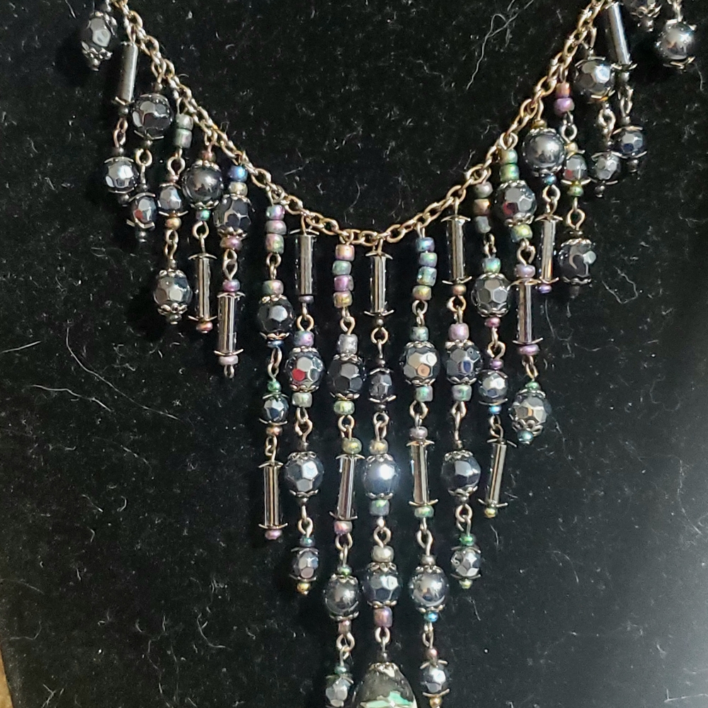 Elegant Black Beaded Necklace